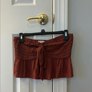 American Eagle Burnt Orange Crocheted Tube Top